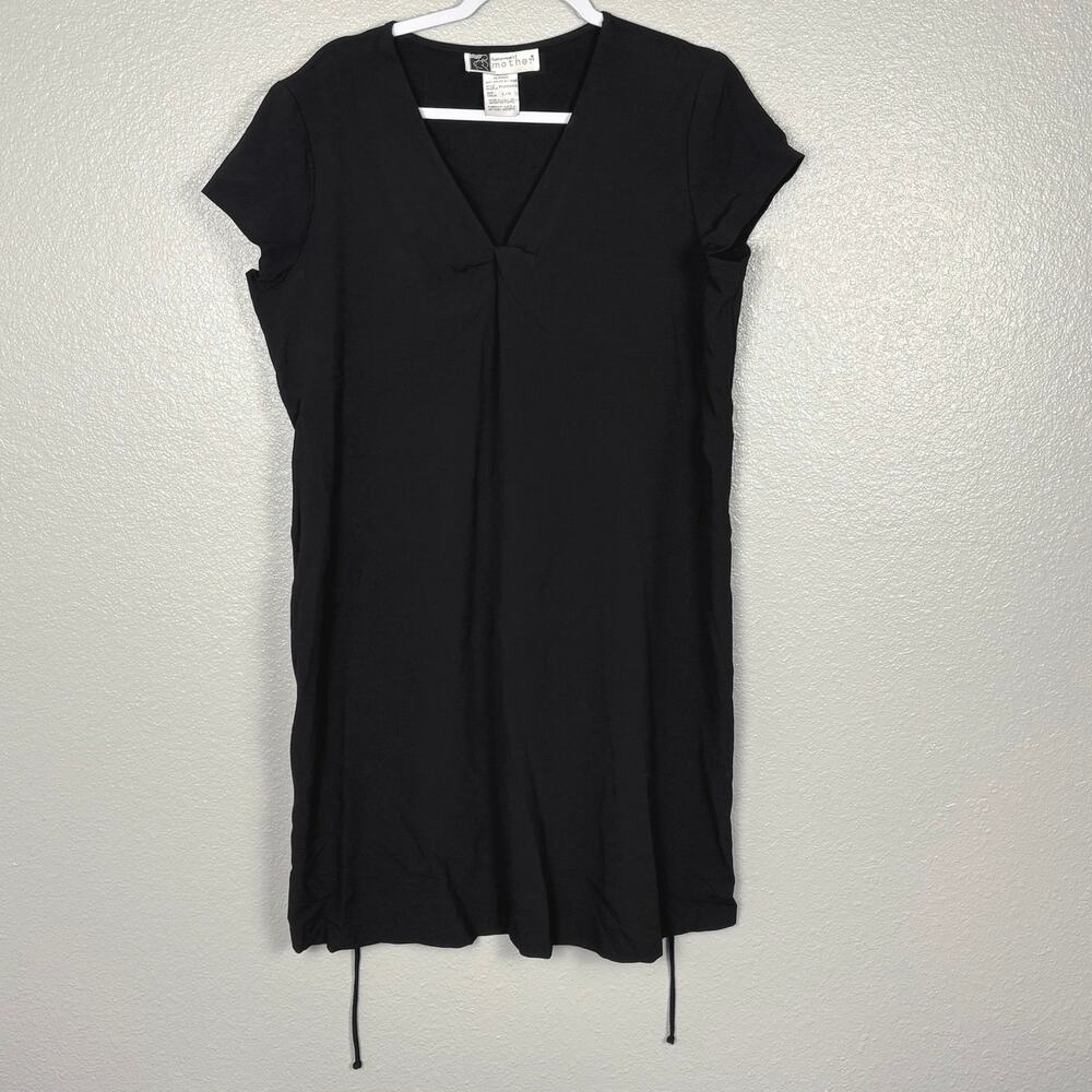 VTG 90s Tomorrow’s Mother Size Large Short Sleeve Black V-Neck Maternity Dress
